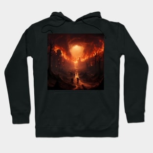 Landscape Of Big Fire In Fantasy World Hoodie